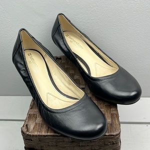 Naturalizer Stargaze Women's Black Leather Platform Heels Slip On Shoes Size 6.5